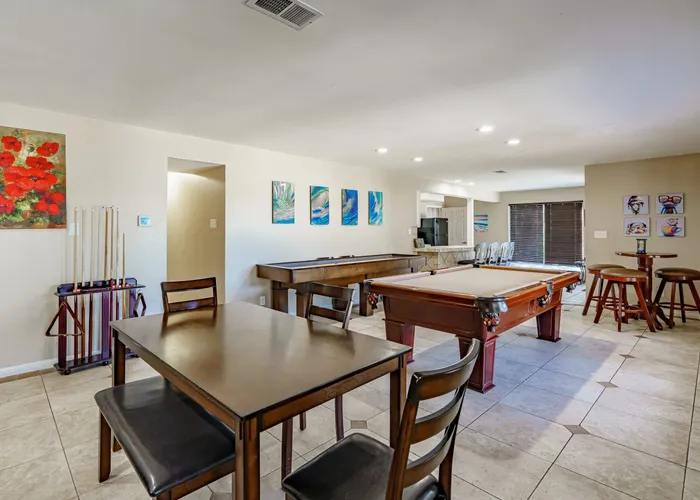 Game room with pool table