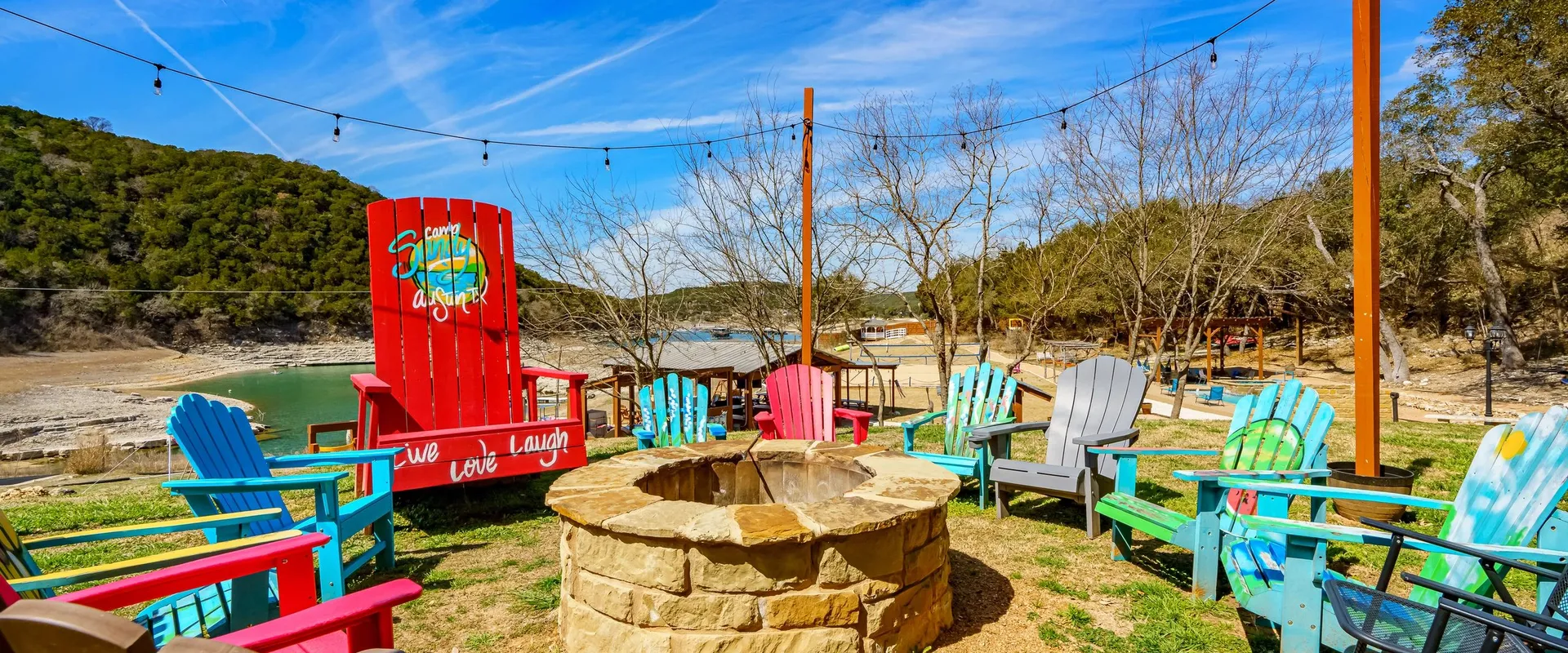 Fire pit at Camp Sandy