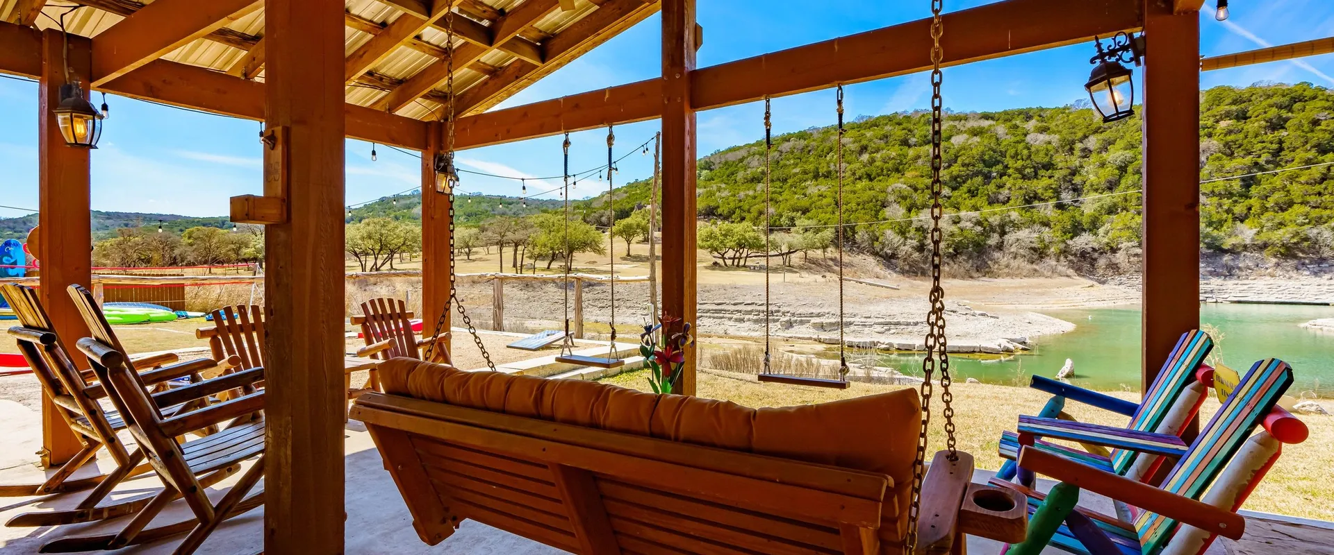 Outdoor hangout area at Camp Sandy