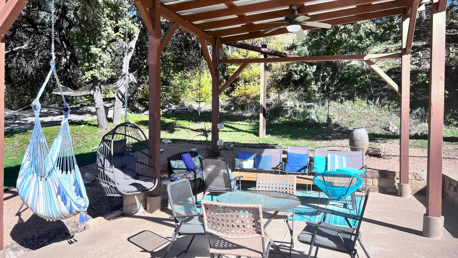 Pool area at Camp Sandy