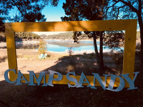 Camp Sandy welcome sign