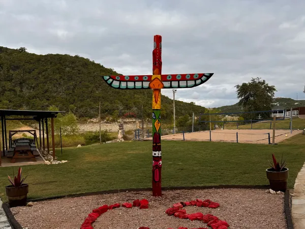 Totem pole on the grounds