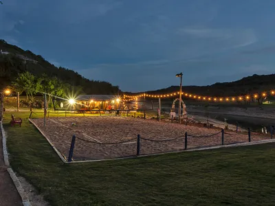 Sand volleyball at night
